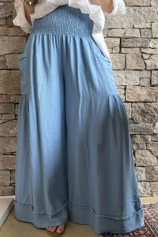 Basso Shirring Sailor Pant Denim